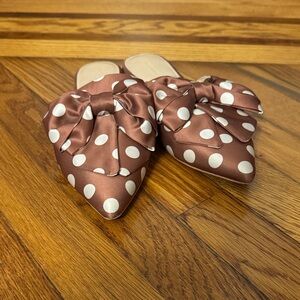 Something Navy Brown Polka Dot Flats